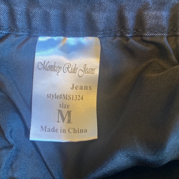 Monkey Ride‎ black denim front zip mini skirt 90s Y2K grunge size M - Picture 6 of 7